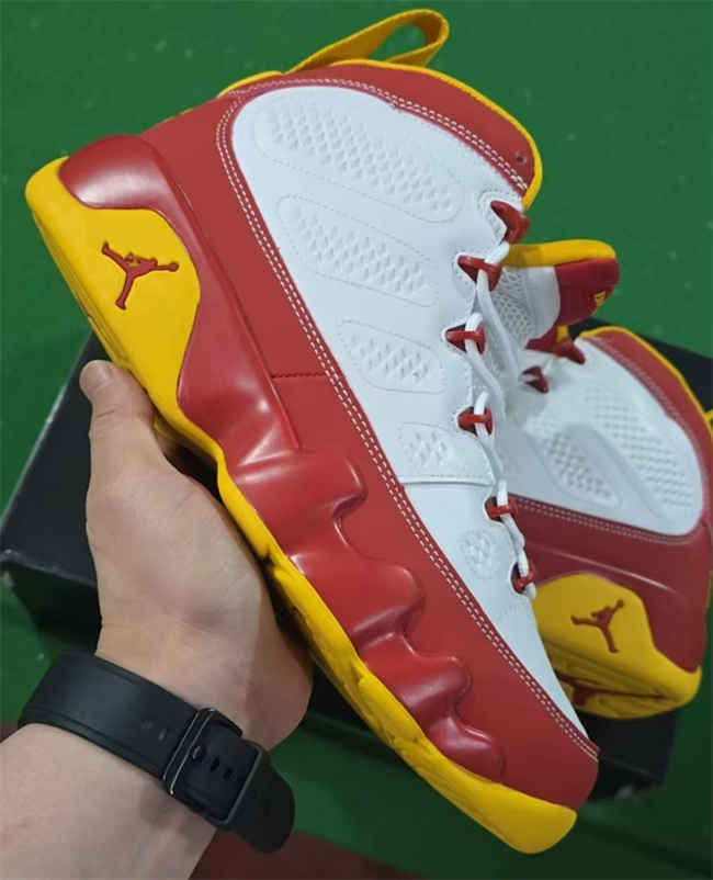 Men's Running weapon Air Jordan 9 White/Red Shoes 030